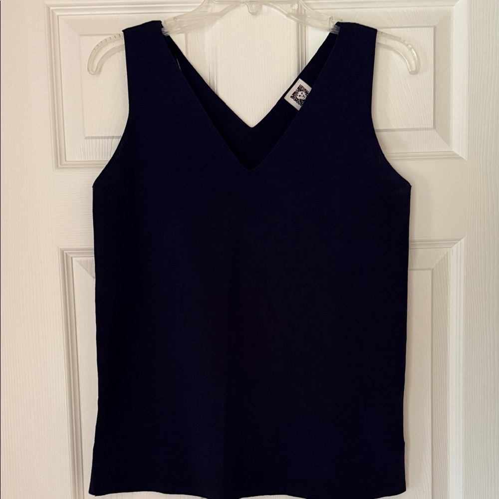 Anne Klein Navy V-Neck Tank Top